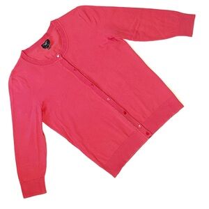 Talbots Salmon Pink Cardigan Sweater SP Small Petite